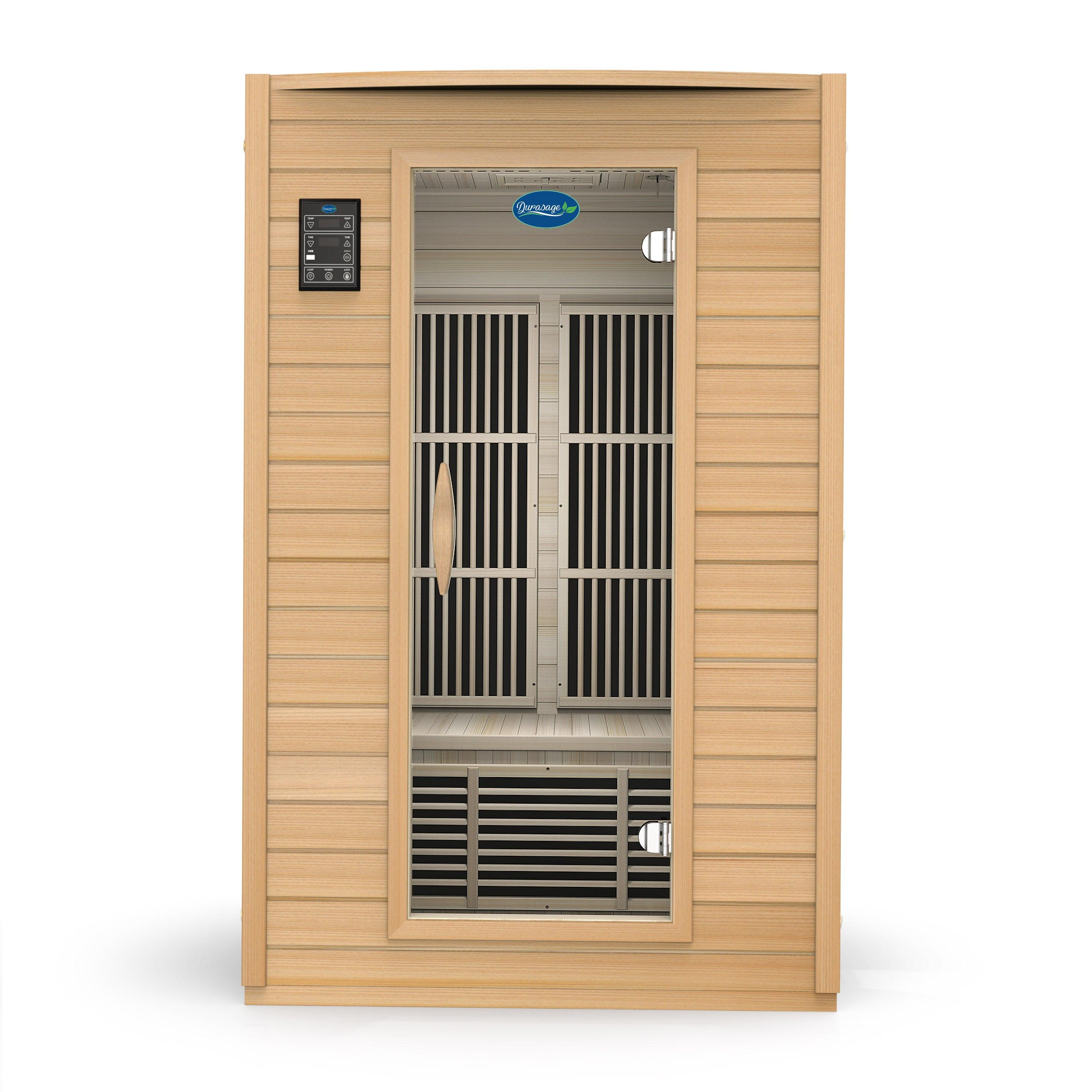 Durasage Health 2-Person FAR Infrared Sauna | Canadian Hemlock Wood | 1700W Carbon Heaters