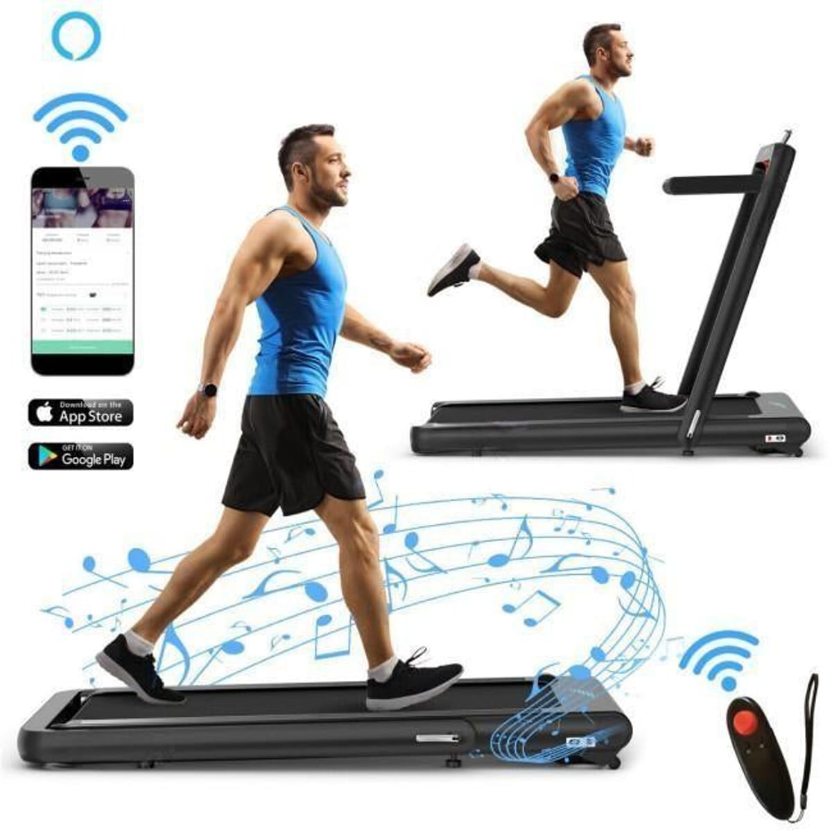 SuperFit 2 In 1 Folding 4.75HP Treadmill
