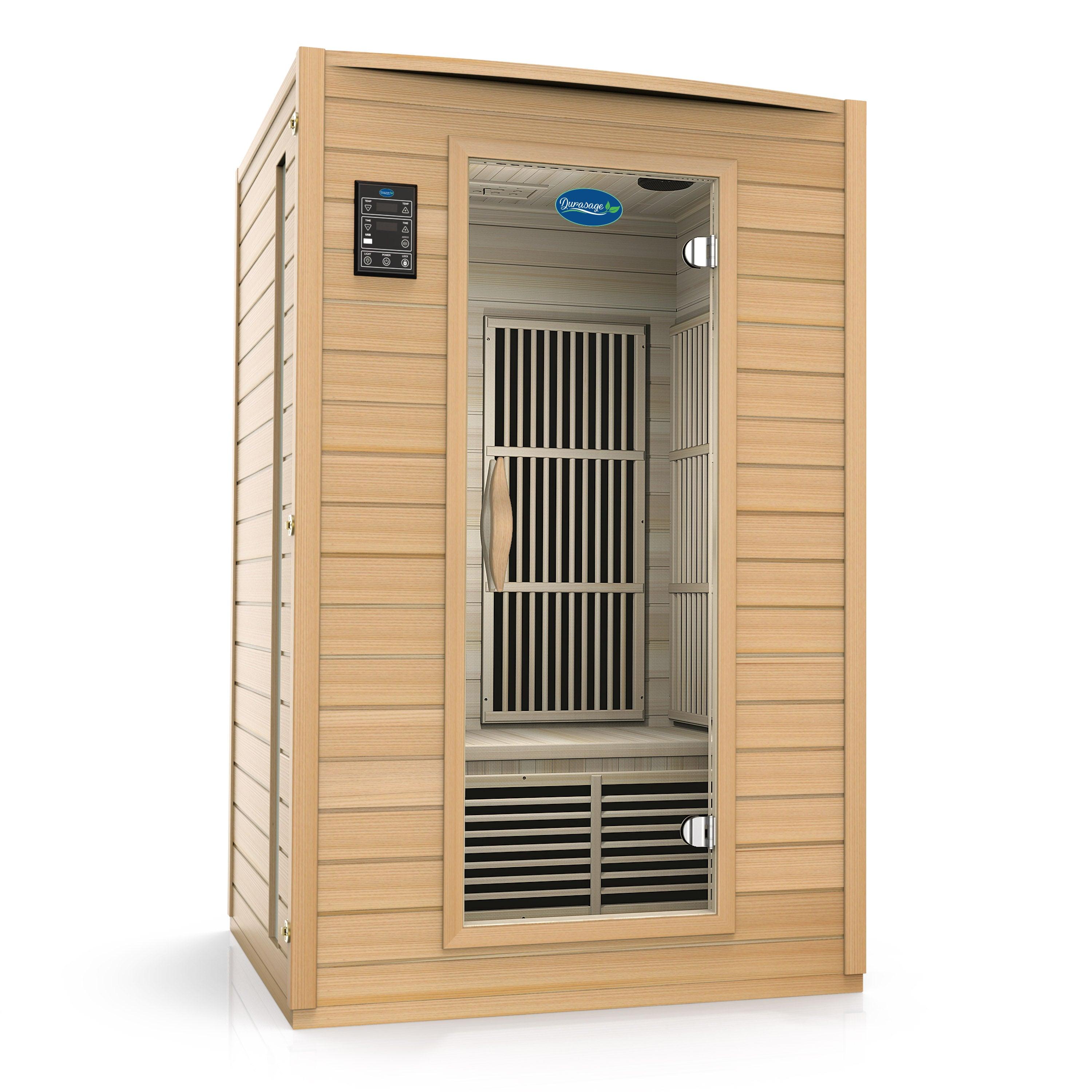 Durasage Health 2-Person FAR Infrared Sauna | Canadian Hemlock Wood | 1700W Carbon Heaters