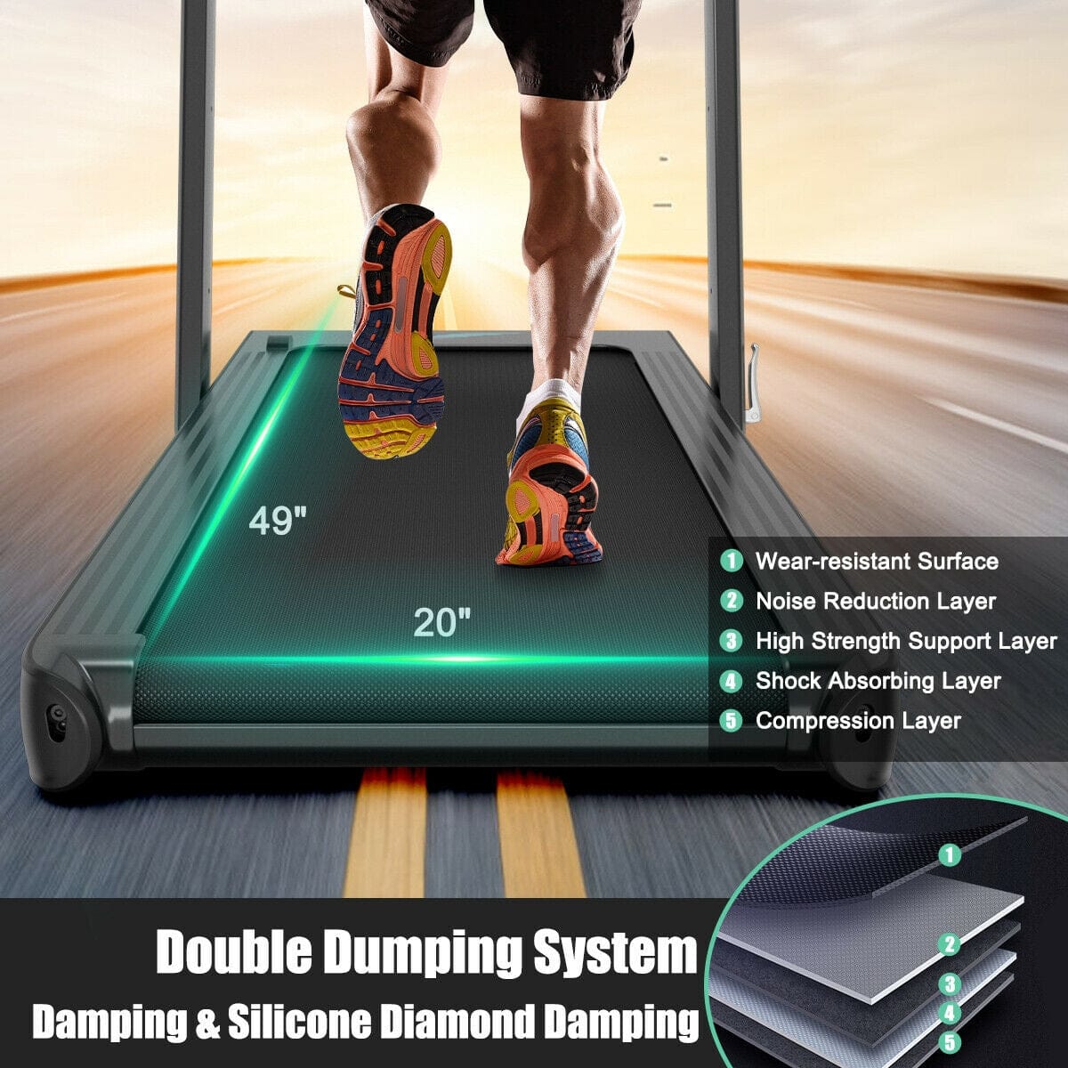 SuperFit 2 In 1 Folding 4.75HP Treadmill