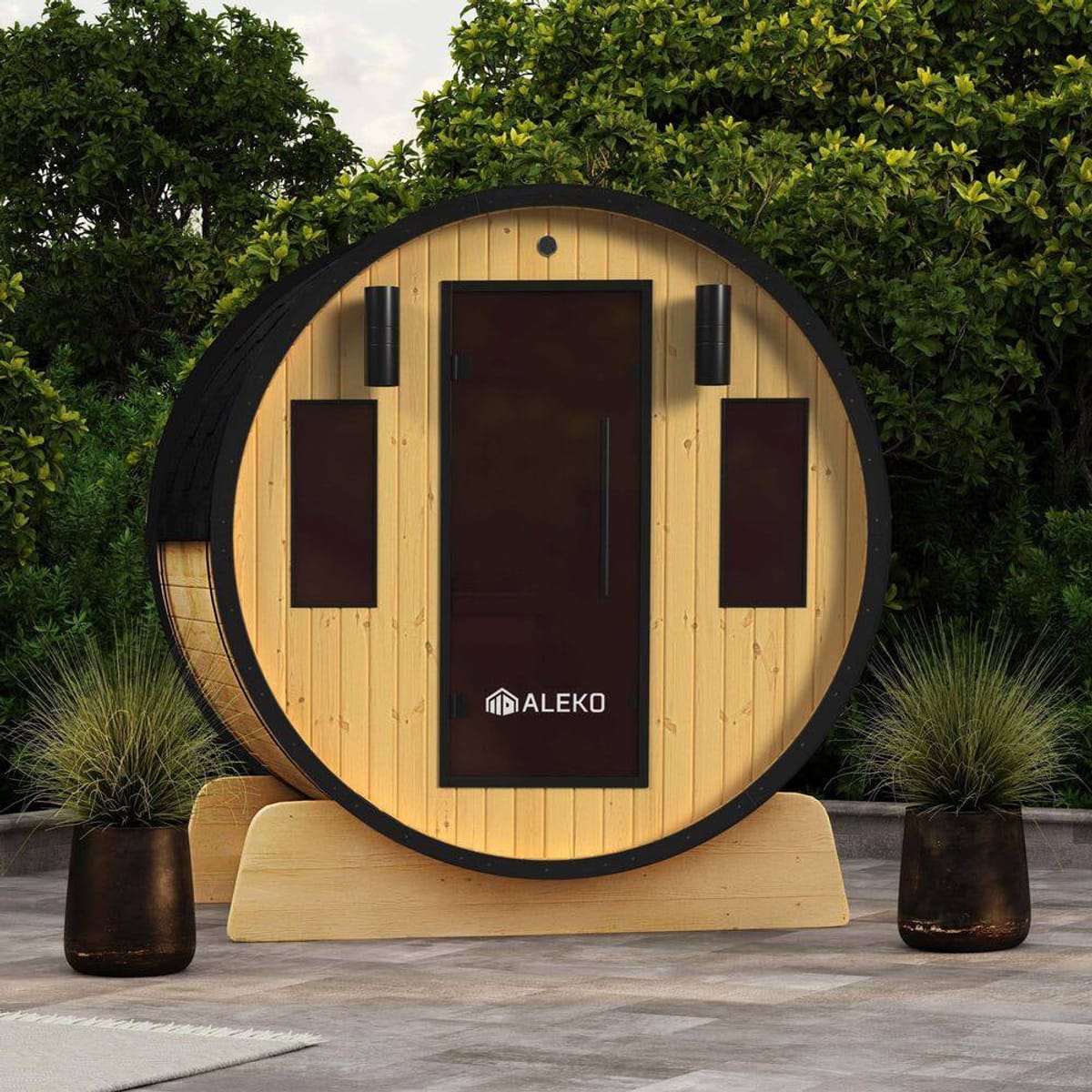 Aleko 3-Person Outdoor Barrel Sauna