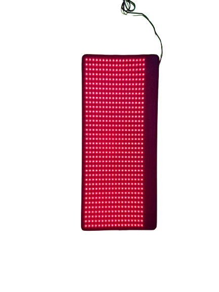 Rectangular LED panel with red light on a white background