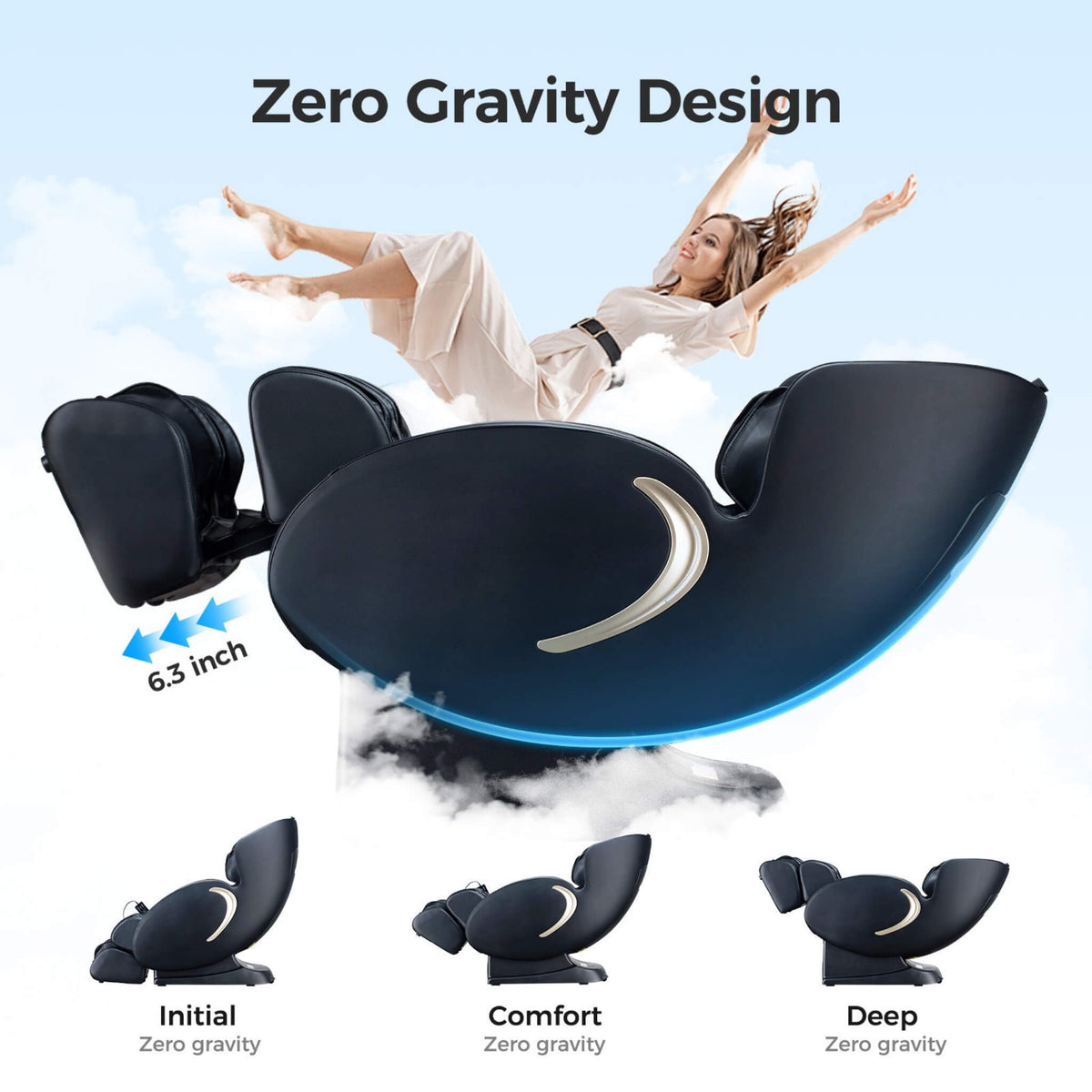 Bosscare Full Body 3D Zero Gravity Shiatsu Recliner Massage Chair With App (SAK32840) by Bosscare