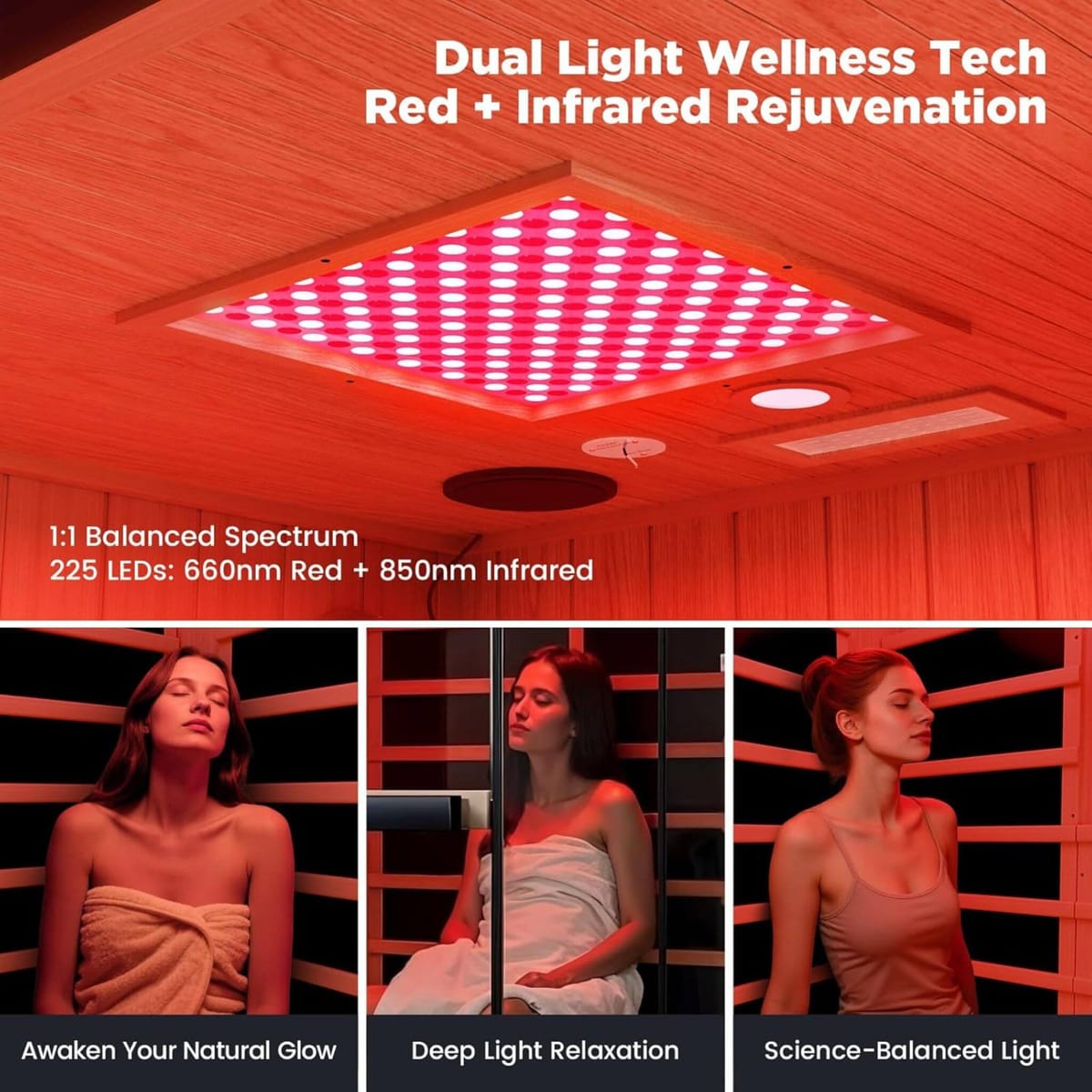 Thermora Pandora Premium 2-Person Indoor Infrared Sauna – shown in use
