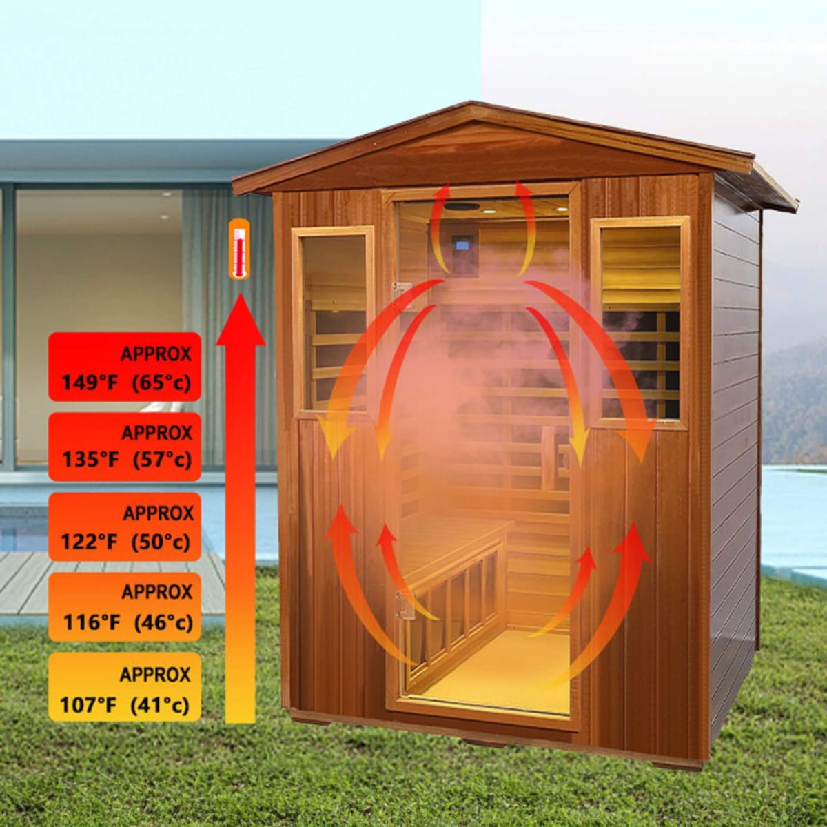 Thermora Premium Valois 4-Person Outdoor Infrared Sauna
