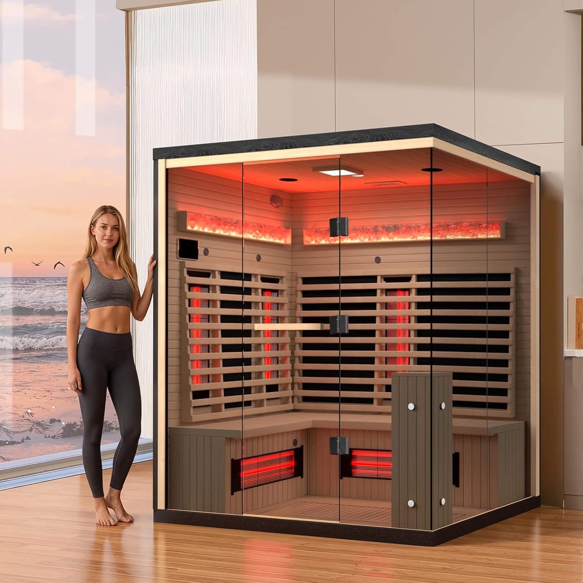 Rövia Ember 4-Person Indoor Full-Spectrum Infrared Sauna