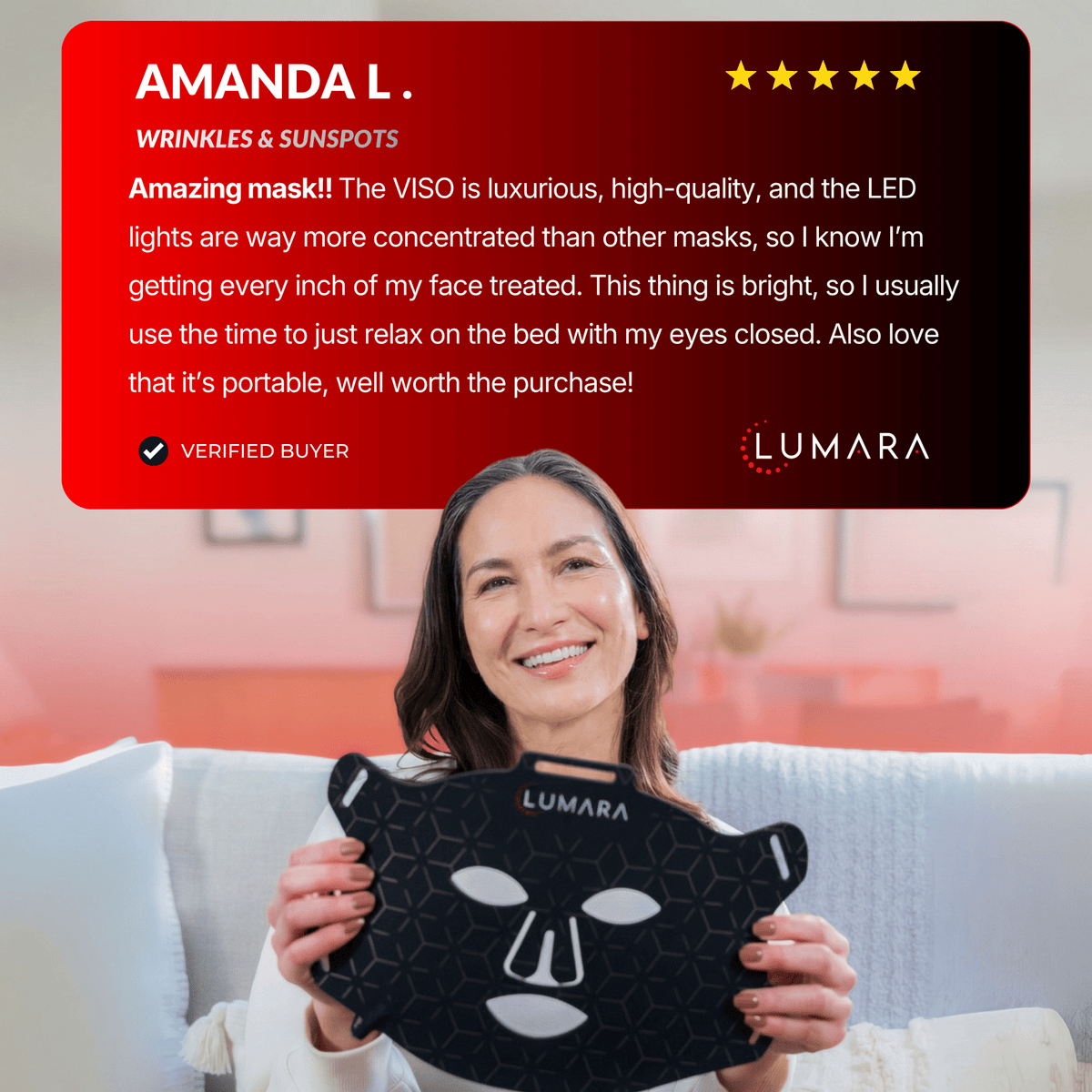 Lumara VISO Red Light Therapy Mask – rear product view