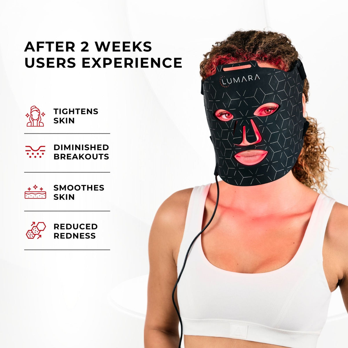 Lumara VISO Red Light Therapy Mask – included accessories