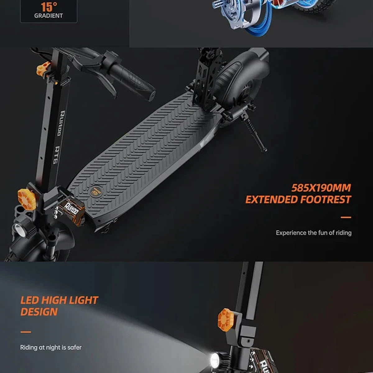 eBike Boys RT6 1000W Electric Scooter - 48V, 40-50km Range