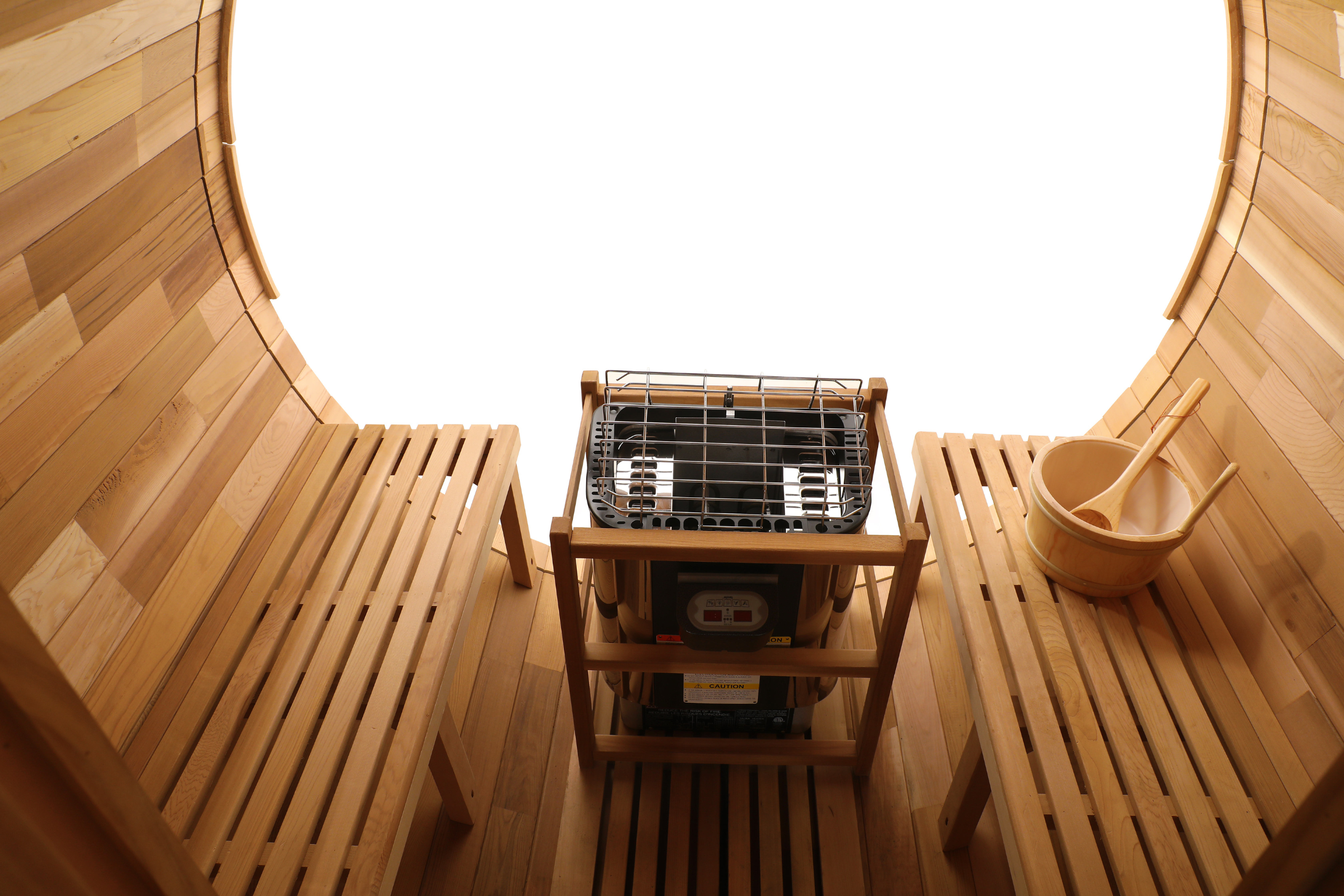 Blisspod Prague Canadian Red Cedar Outdoor Steam Barrel Sauna 4-6 Person