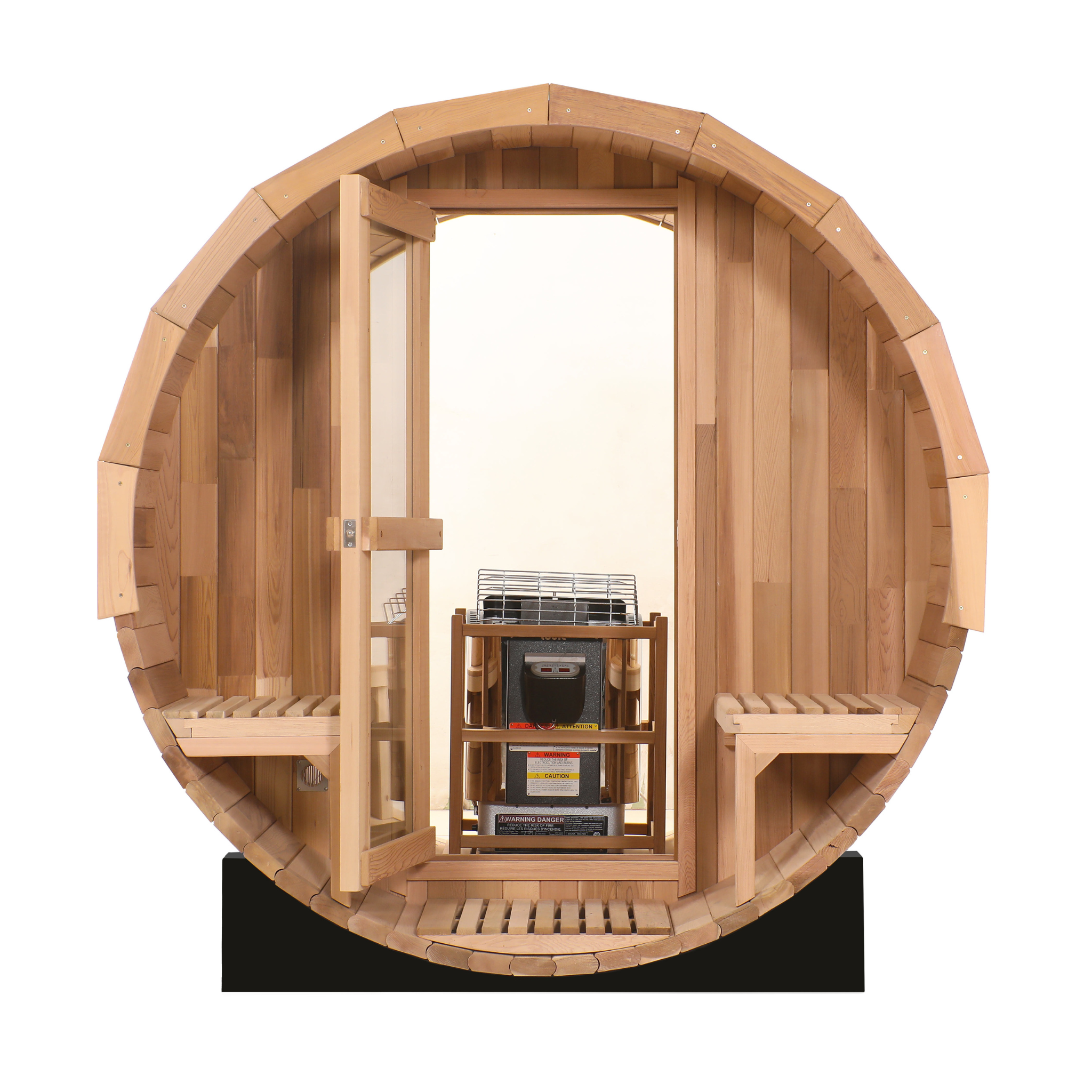 Blisspod Prague Outdoor Barrel Sauna Canadian Red Cedar 2–6 Person 6kW Electric Heater