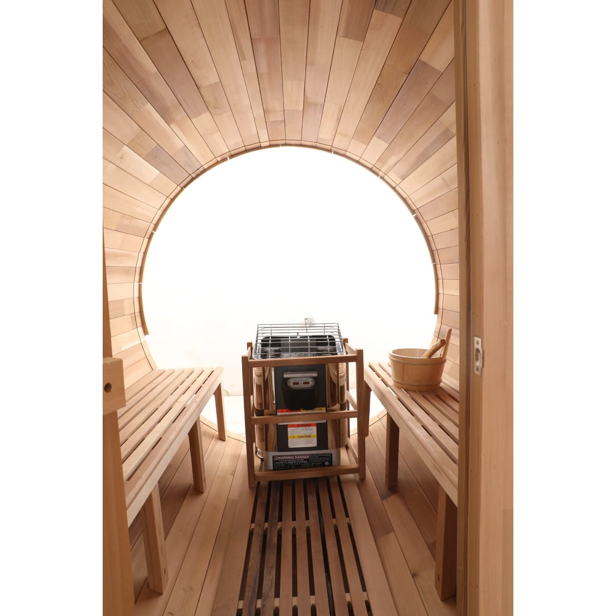 Blisspod Prague Canadian Red Cedar Barrel 2-4/4-6 Person Outdoor Traditional Sauna