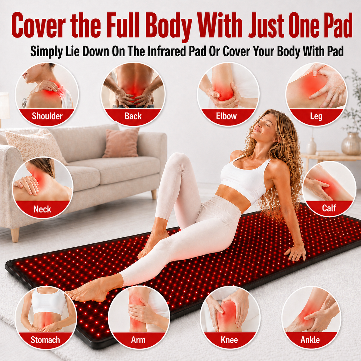 FullGlow 180 Full Body Red Light & Near Infrared Mat – lifestyle feature view