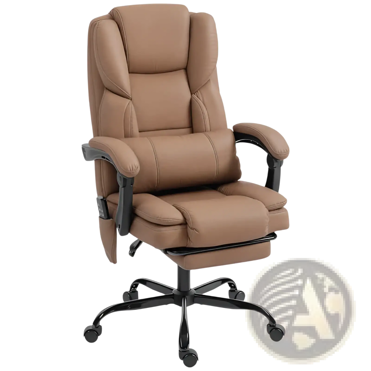 Massage Office Chair Reclining Faux Leather Brown – shown in use