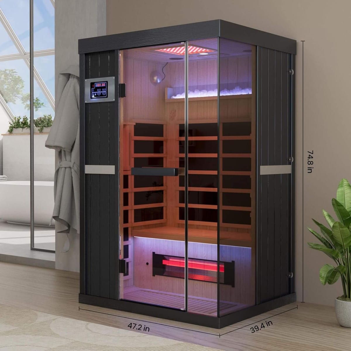 Thermora Pandora Premium 2-Person Indoor Infrared Sauna – dimensions and measurements