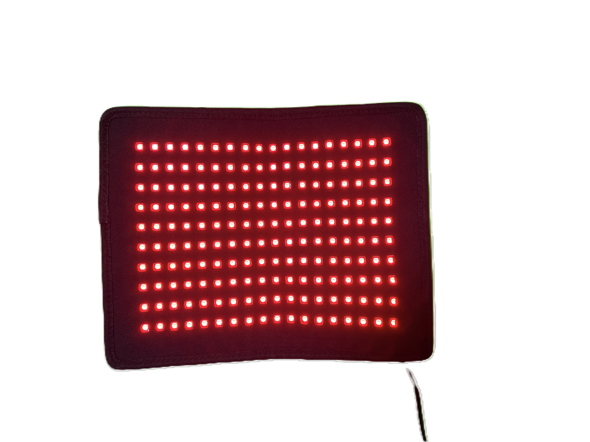 Red LED panel on a white background
